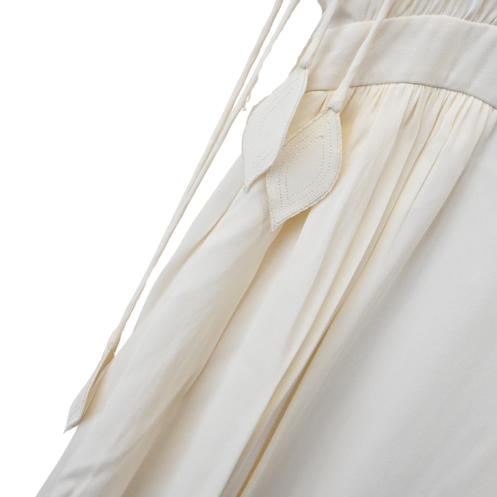 TORY BURCH Evalene New Ivory Sleeveless Tie-Shoulder Maxi Dress Size 8 - Picture 3 of 13